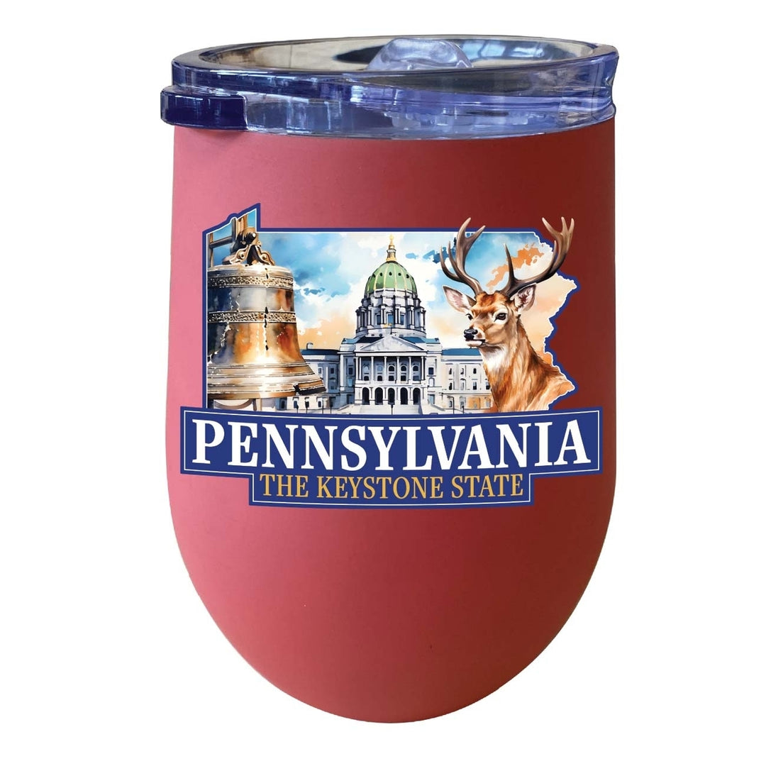 Pennsylvania Design D Souvenir 12 oz Insulated Wine Stainless Steel Tumbler Image 7