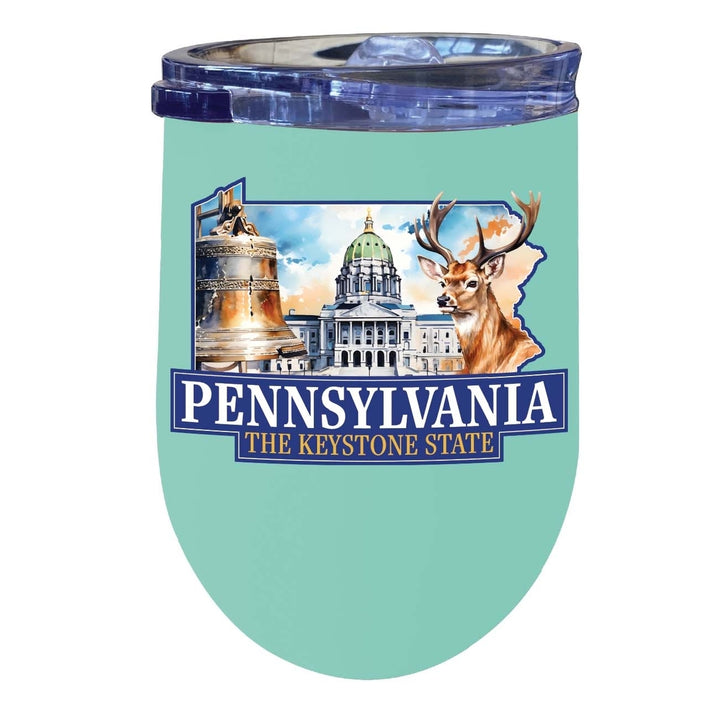 Pennsylvania Design D Souvenir 12 oz Insulated Wine Stainless Steel Tumbler Image 8