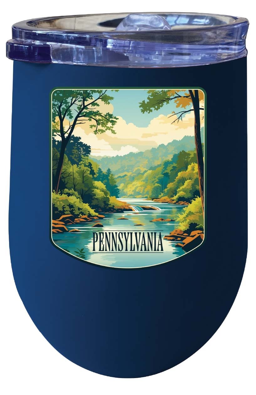 Pennsylvania Design B Souvenir 12 oz Insulated Wine Stainless Steel Tumbler Image 1