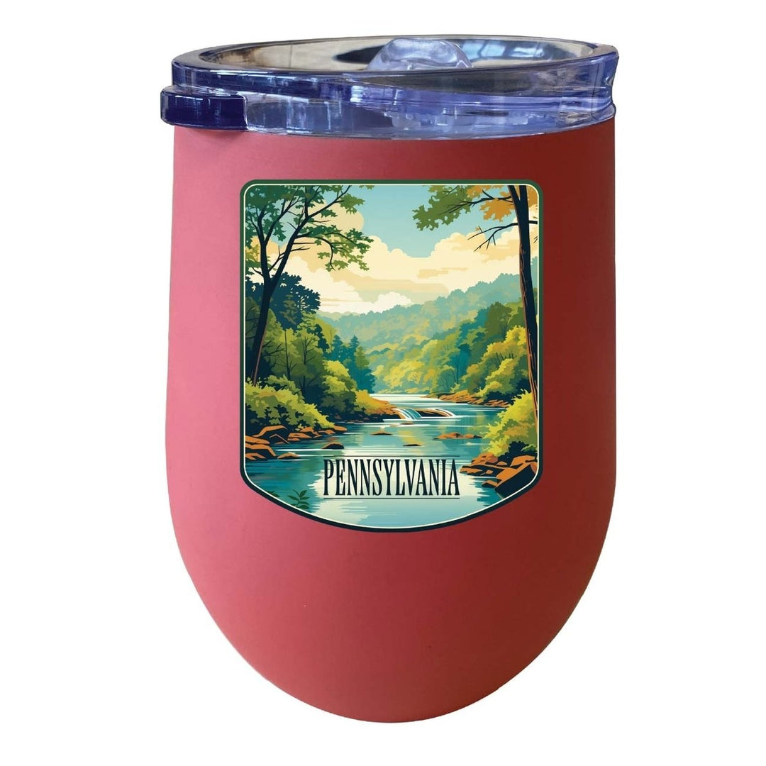 Pennsylvania Design B Souvenir 12 oz Insulated Wine Stainless Steel Tumbler Image 1