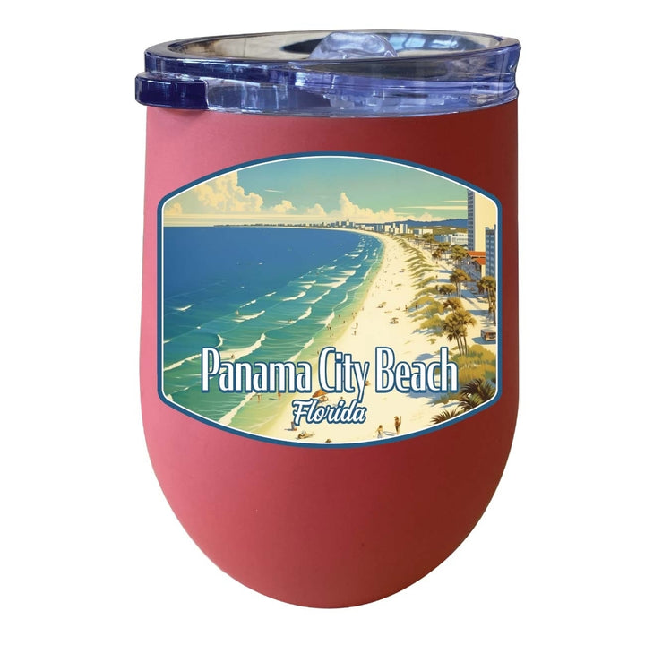 Panama City Beach Florida Design A Souvenir 12 oz Insulated Wine Stainless Steel Tumbler Image 4