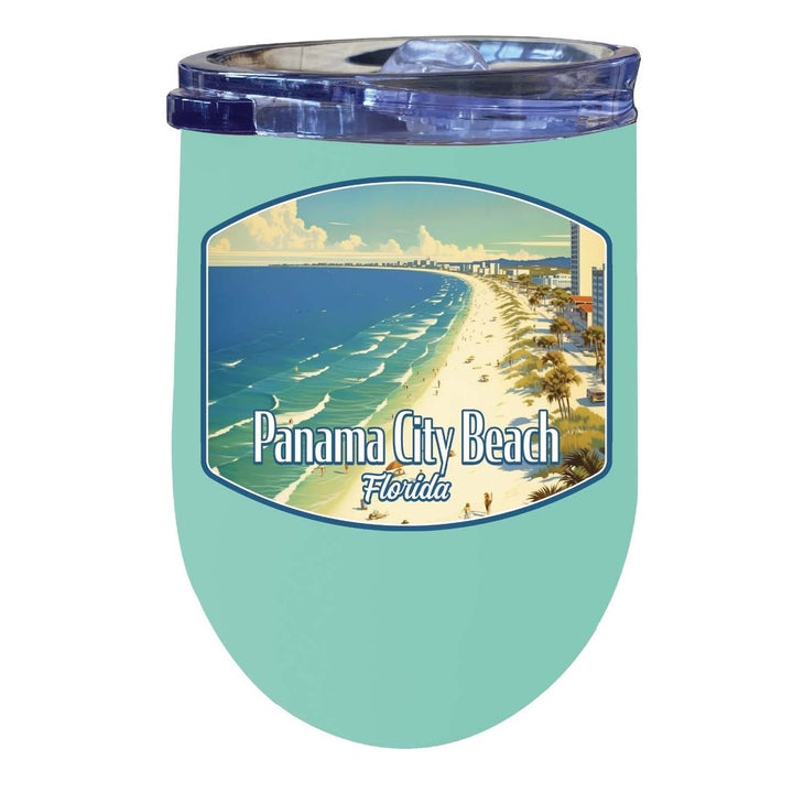 Panama City Beach Florida Design A Souvenir 12 oz Insulated Wine Stainless Steel Tumbler Image 5