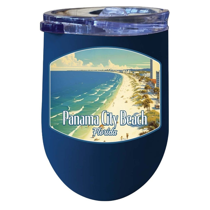 Panama City Beach Florida Design A Souvenir 12 oz Insulated Wine Stainless Steel Tumbler Image 1