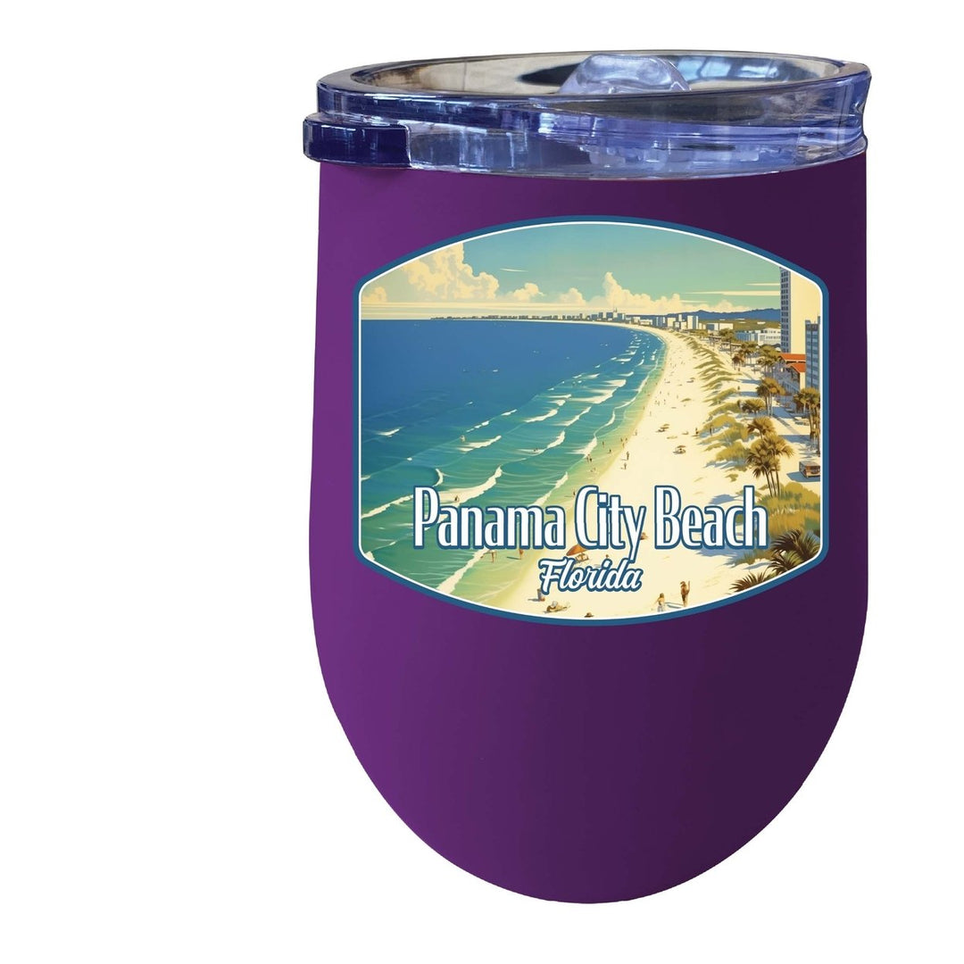 Panama City Beach Florida Design A Souvenir 12 oz Insulated Wine Stainless Steel Tumbler Image 7