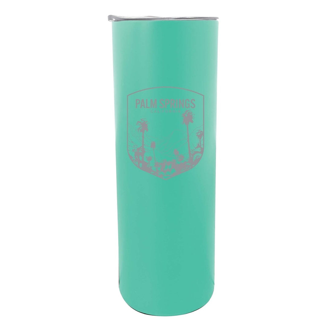 Palm Springs Califronia Souvenir 20 oz Engraved Insulated Stainless Steel Skinny Tumbler Image 1