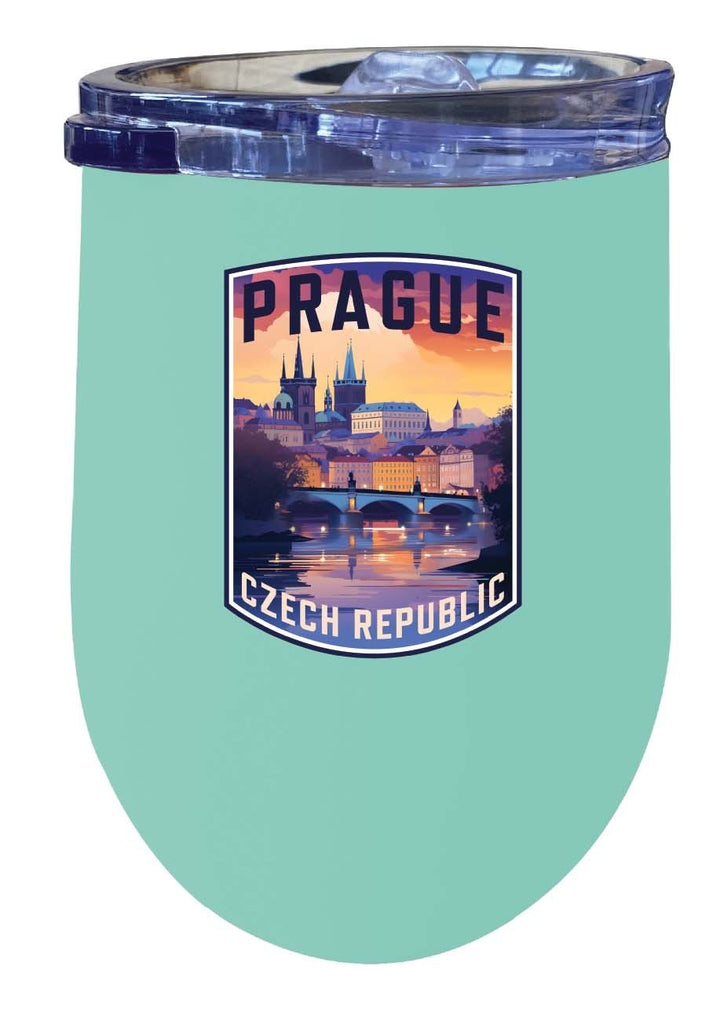 Prague Czech Republic Design B Souvenir 12 oz Insulated Wine Stainless Steel Tumbler Image 6