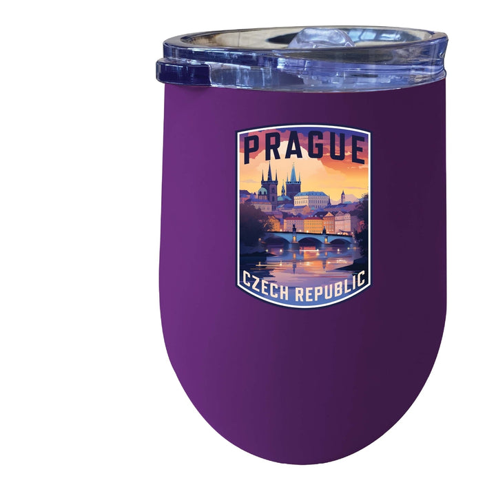 Prague Czech Republic Design B Souvenir 12 oz Insulated Wine Stainless Steel Tumbler Image 8