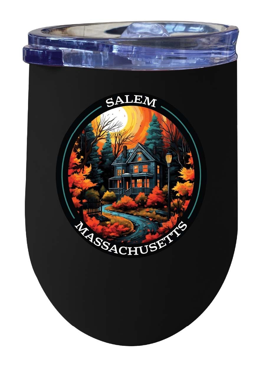 Salem Massachussettes Design B Souvenir 12 oz Insulated Wine Stainless Steel Tumbler Image 1