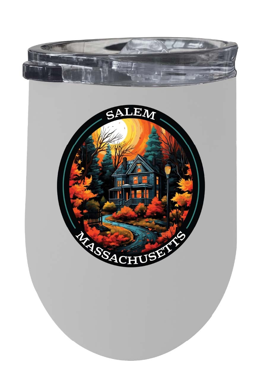 Salem Massachussettes Design B Souvenir 12 oz Insulated Wine Stainless Steel Tumbler Image 3