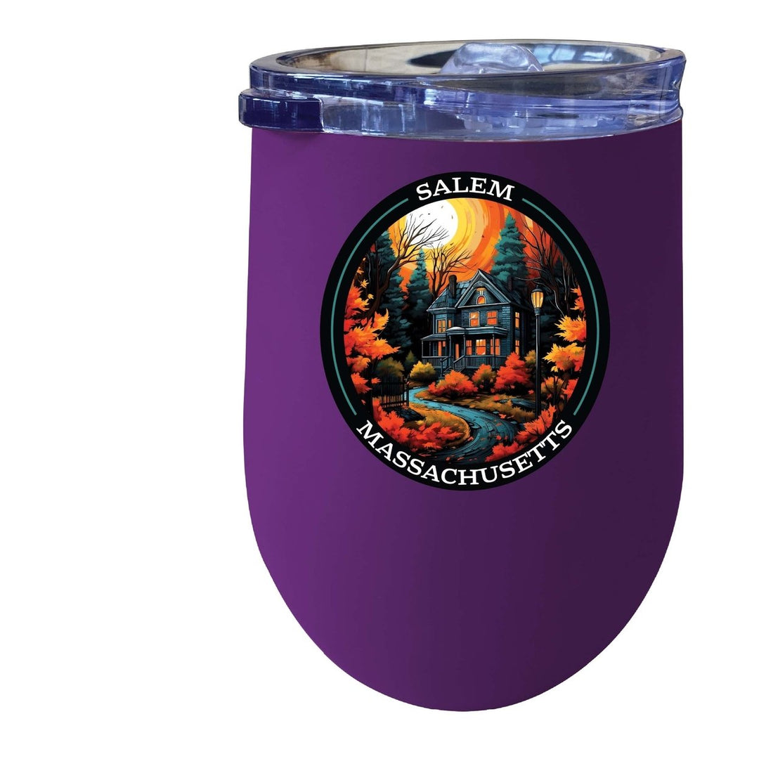 Salem Massachussettes Design B Souvenir 12 oz Insulated Wine Stainless Steel Tumbler Image 5