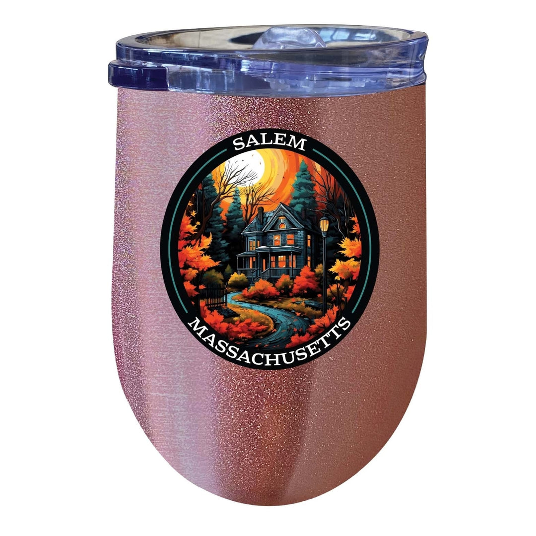 Salem Massachussettes Design B Souvenir 12 oz Insulated Wine Stainless Steel Tumbler Image 6