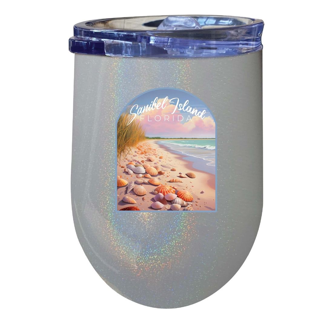 Sanibel Island Florida Design B Souvenir 12 oz Insulated Wine Stainless Steel Tumbler Image 1