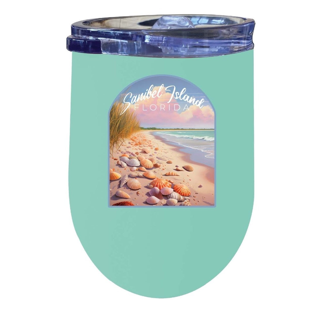 Sanibel Island Florida Design B Souvenir 12 oz Insulated Wine Stainless Steel Tumbler Image 3