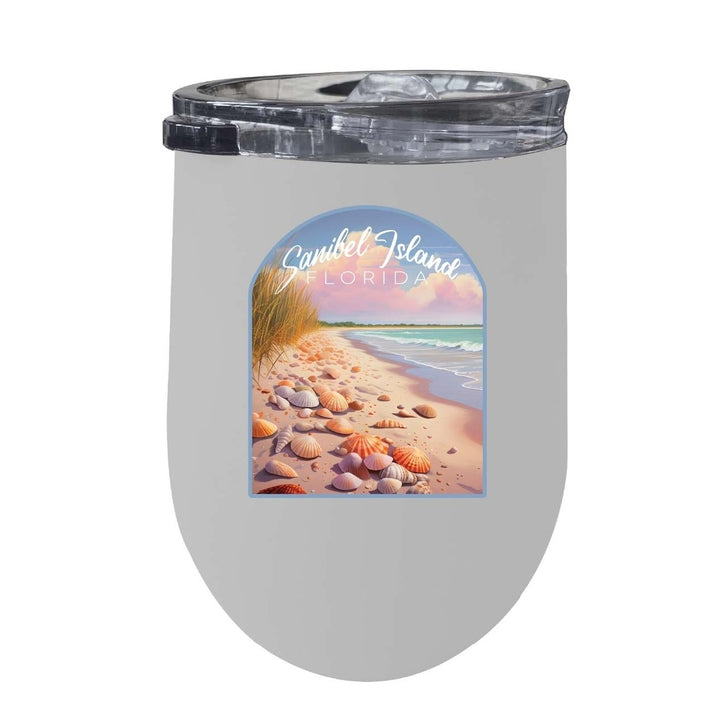 Sanibel Island Florida Design B Souvenir 12 oz Insulated Wine Stainless Steel Tumbler Image 4