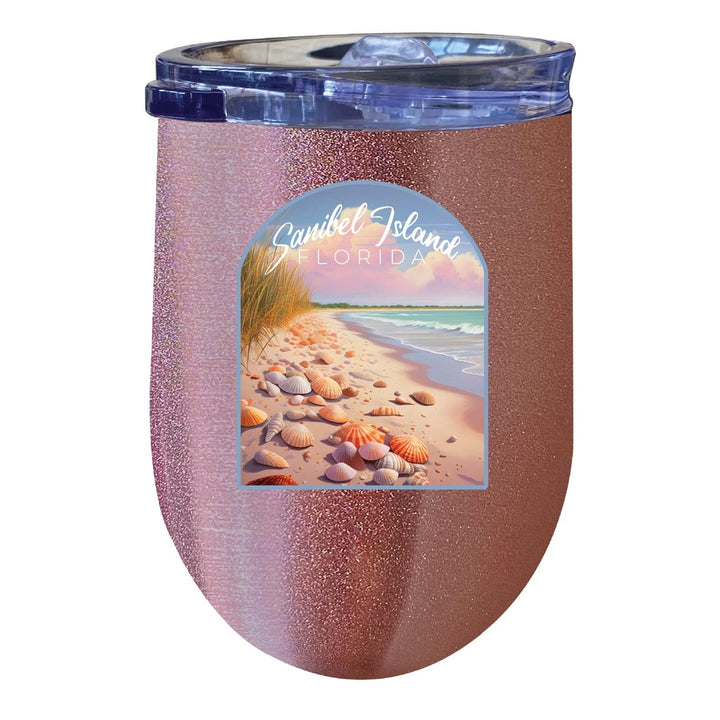 Sanibel Island Florida Design B Souvenir 12 oz Insulated Wine Stainless Steel Tumbler Image 5