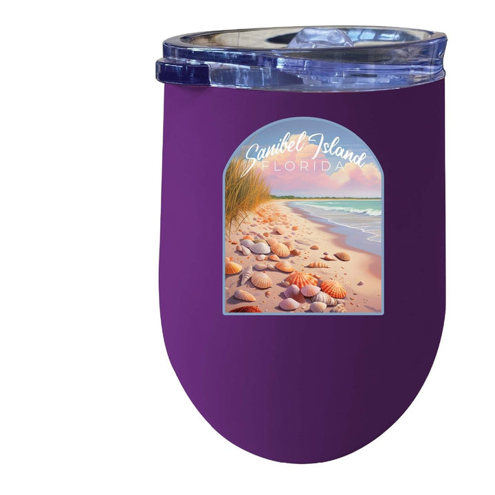 Sanibel Island Florida Design B Souvenir 12 oz Insulated Wine Stainless Steel Tumbler Image 6