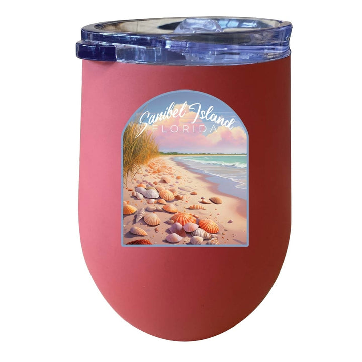 Sanibel Island Florida Design B Souvenir 12 oz Insulated Wine Stainless Steel Tumbler Image 7