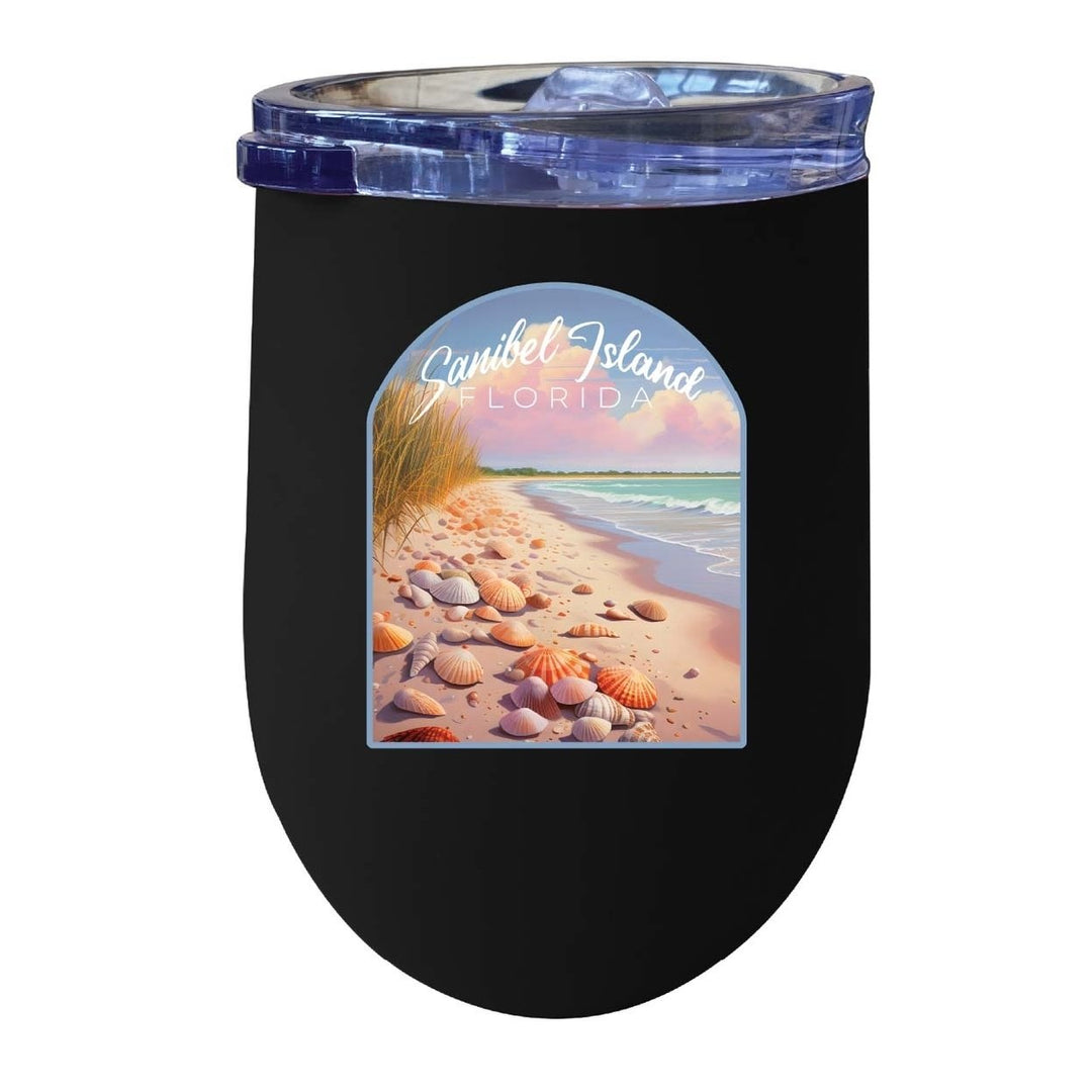 Sanibel Island Florida Design B Souvenir 12 oz Insulated Wine Stainless Steel Tumbler Image 8