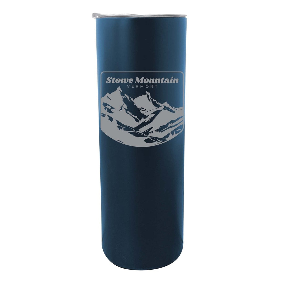 Stowe Mountain Vermont Souvenir 20 oz Engraved Insulated Stainless Steel Skinny Tumbler Image 5