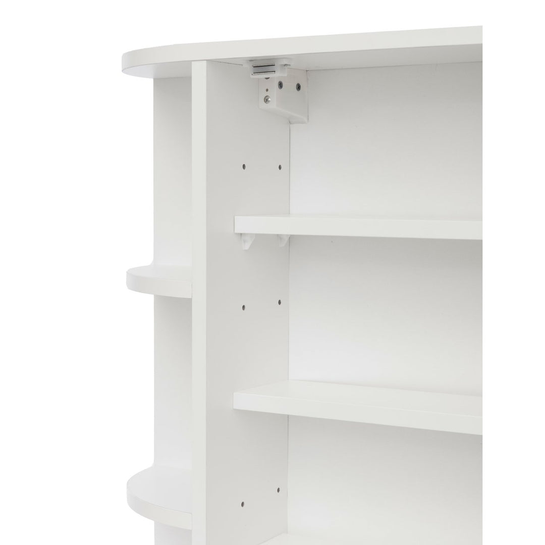 White Wall Mount Medicine Cabinet 26in 4 Adjustable Shelves Bathroom Storage Image 4