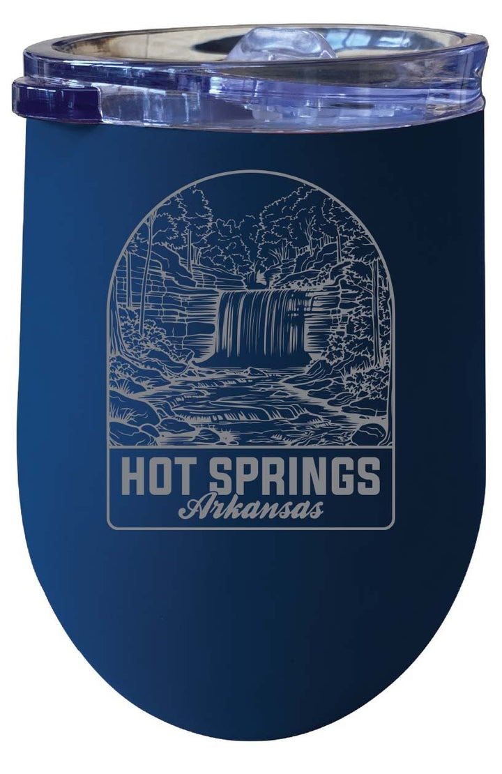 Hot Springs Arkansas Souvenir 12 oz Engraved Insulated Wine Stainless Steel Tumbler Rainbow Glitter Gray Image 3