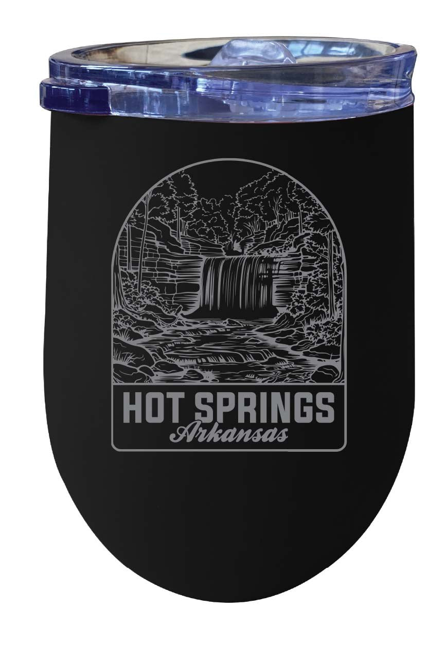 Hot Springs Arkansas Souvenir 12 oz Engraved Insulated Wine Stainless Steel Tumbler Rainbow Glitter Gray Image 6