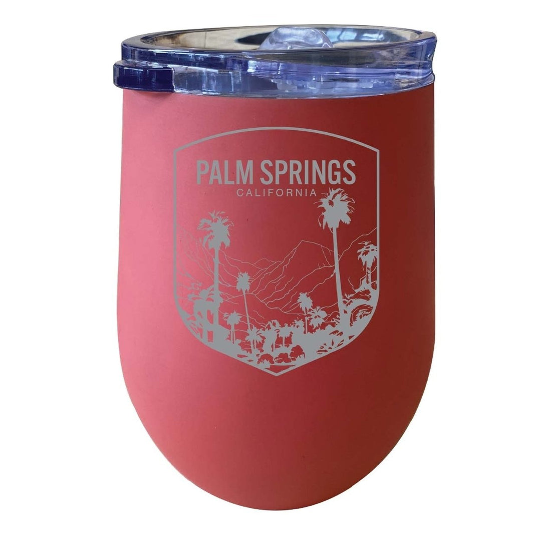 Palm Springs Califronia Souvenir 12 oz Engraved Insulated Wine Stainless Steel Tumbler Image 7