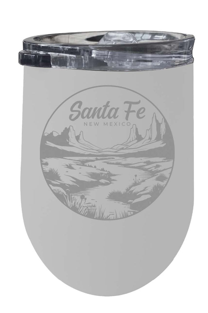 Santa Fe Mexico Souvenir 12 oz Engraved Insulated Wine Stainless Steel Tumbler Image 1