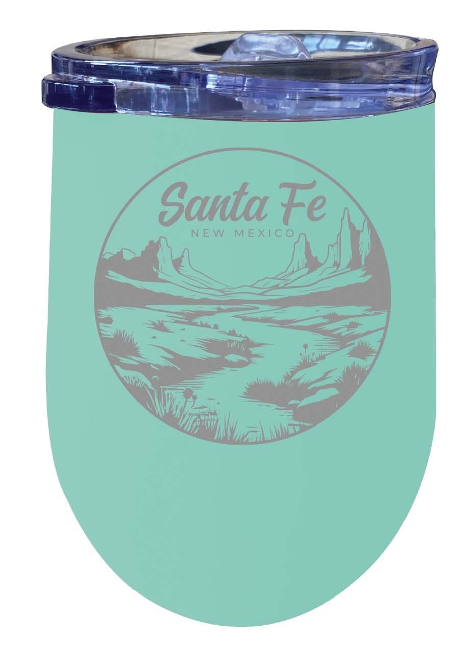 Santa Fe Mexico Souvenir 12 oz Engraved Insulated Wine Stainless Steel Tumbler Image 2