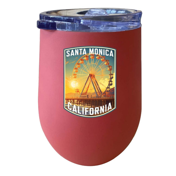 Santa Monica California Design C Souvenir 12 oz Insulated Wine Stainless Steel Tumbler Image 5