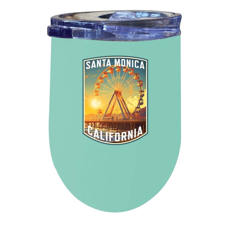 Santa Monica California Design C Souvenir 12 oz Insulated Wine Stainless Steel Tumbler Image 1