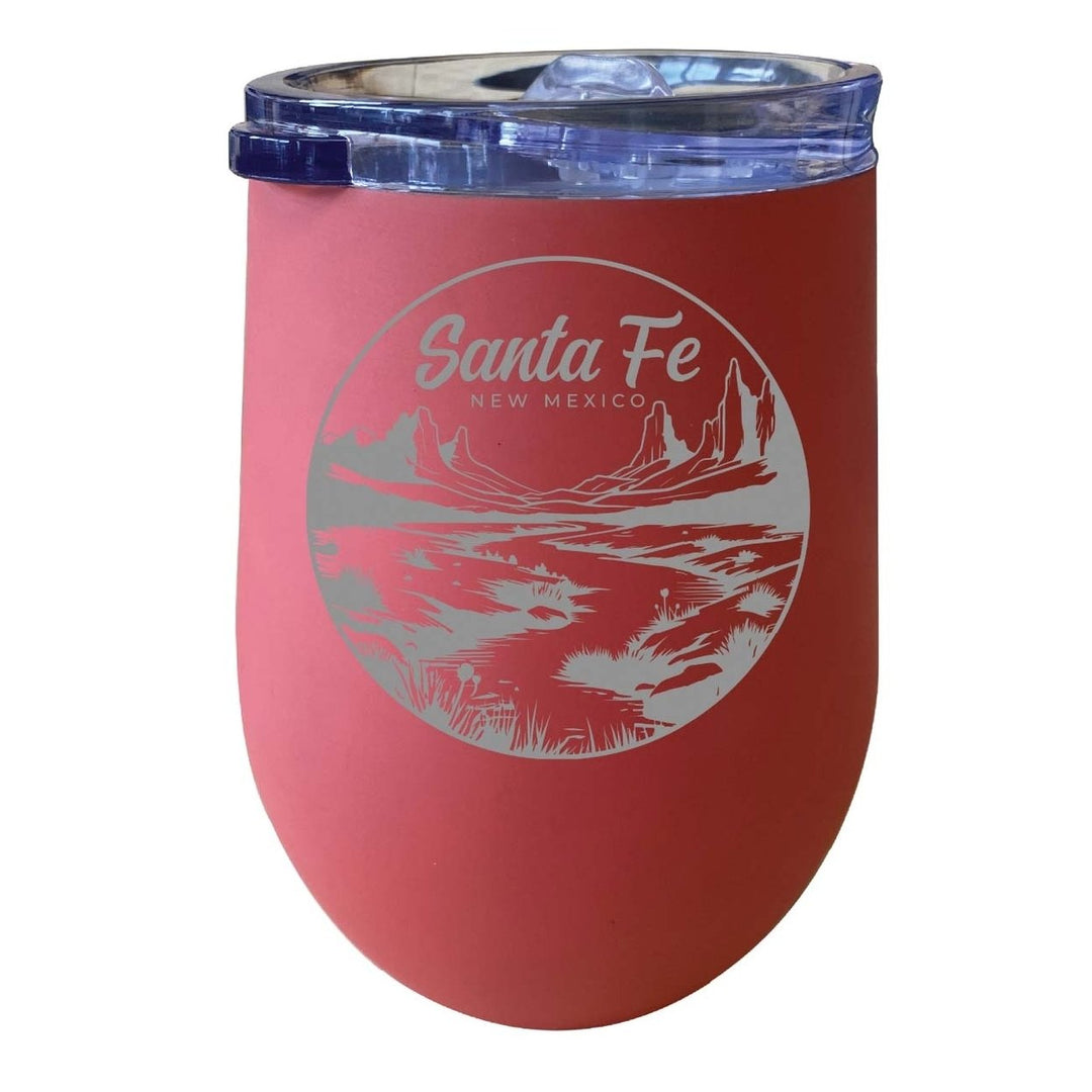 Santa Fe Mexico Souvenir 12 oz Engraved Insulated Wine Stainless Steel Tumbler Image 1