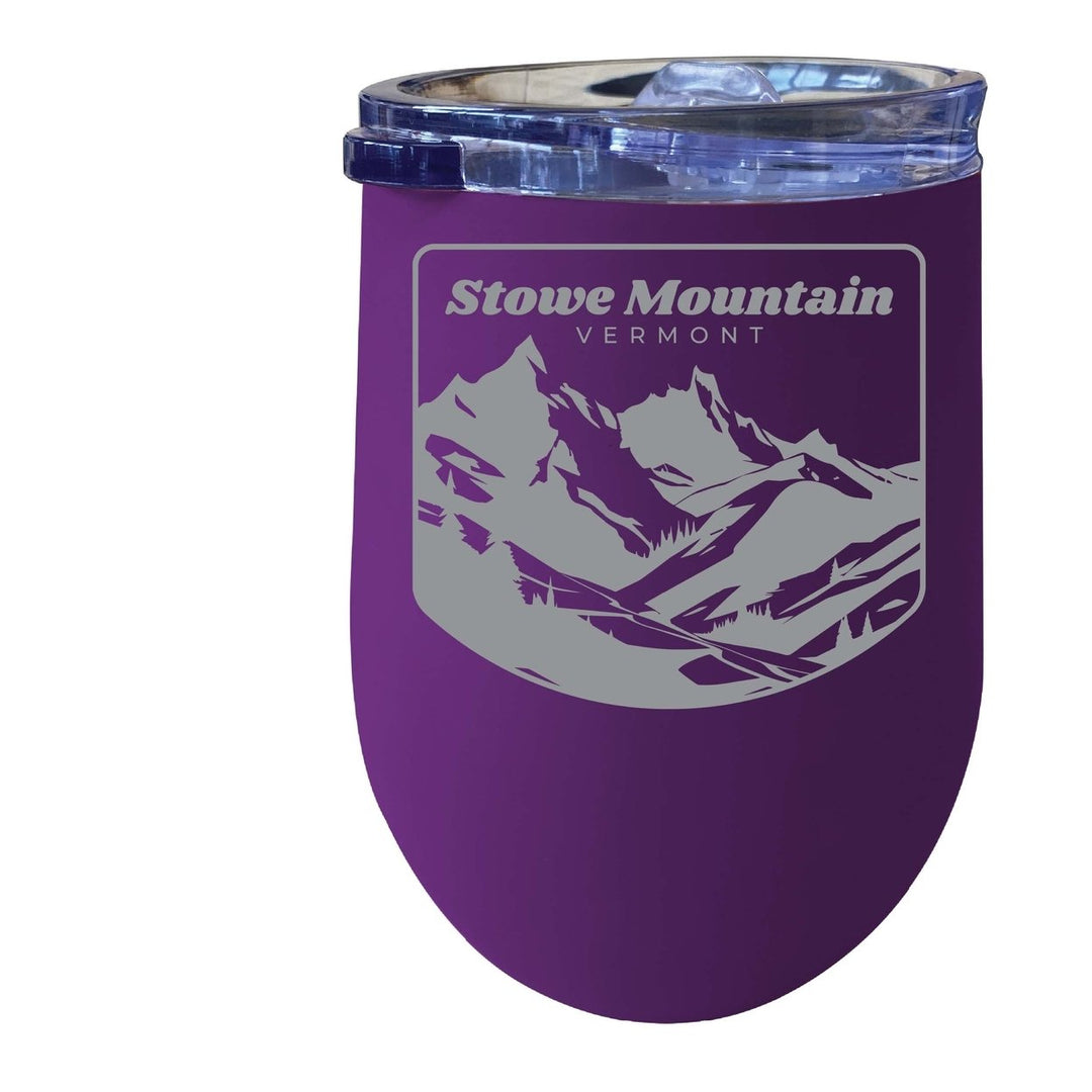 Stowe Mountain Vermont Souvenir 12 oz Engraved Insulated Wine Stainless Steel Tumbler Image 1