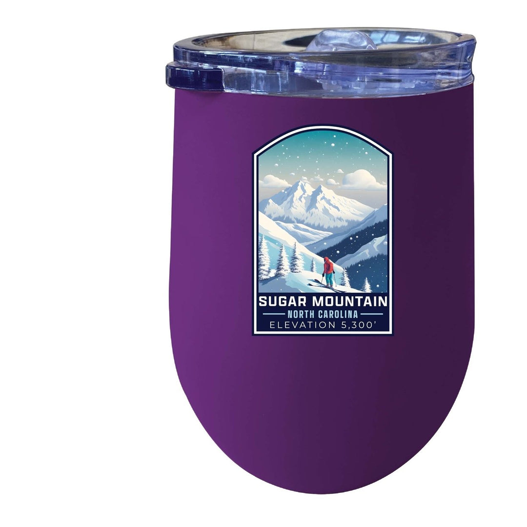 Sugar Mountain North Carolina Design B Souvenir 12 oz Insulated Wine Stainless Steel Tumbler Image 1