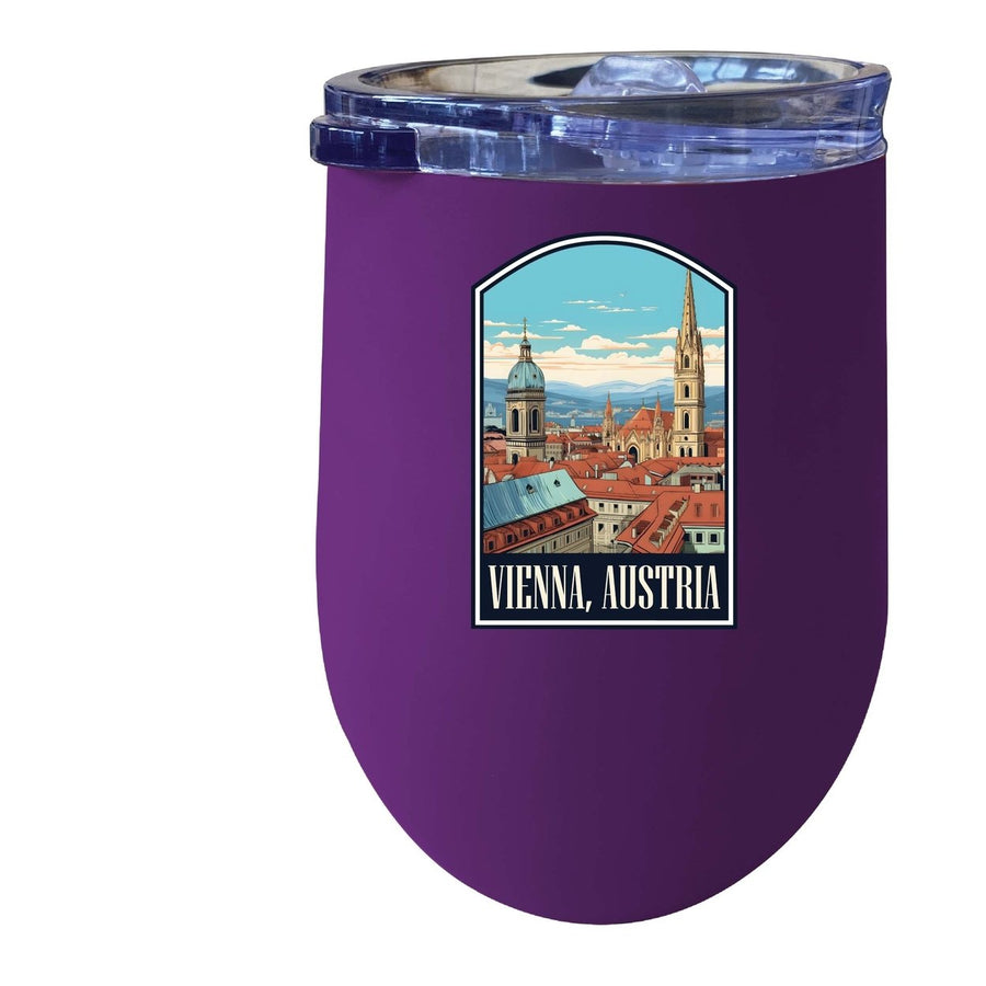 Vienna Austria Design B Souvenir 12 oz Insulated Wine Stainless Steel Tumbler Image 1