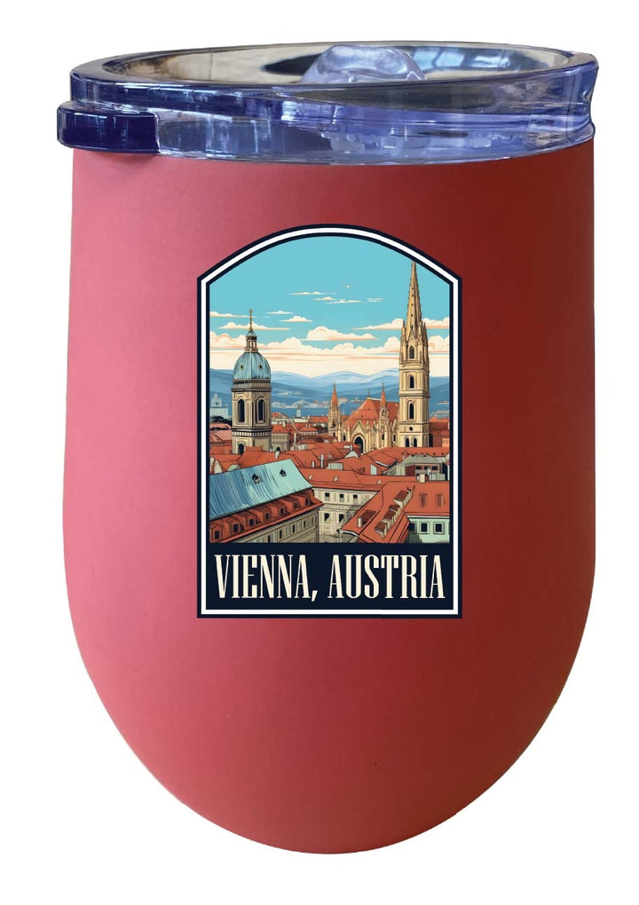 Vienna Austria Design B Souvenir 12 oz Insulated Wine Stainless Steel Tumbler Image 2