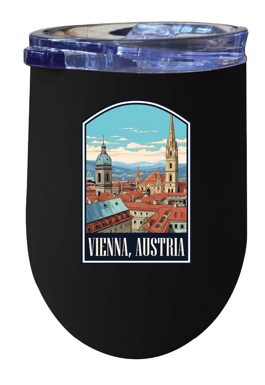 Vienna Austria Design B Souvenir 12 oz Insulated Wine Stainless Steel Tumbler Image 4