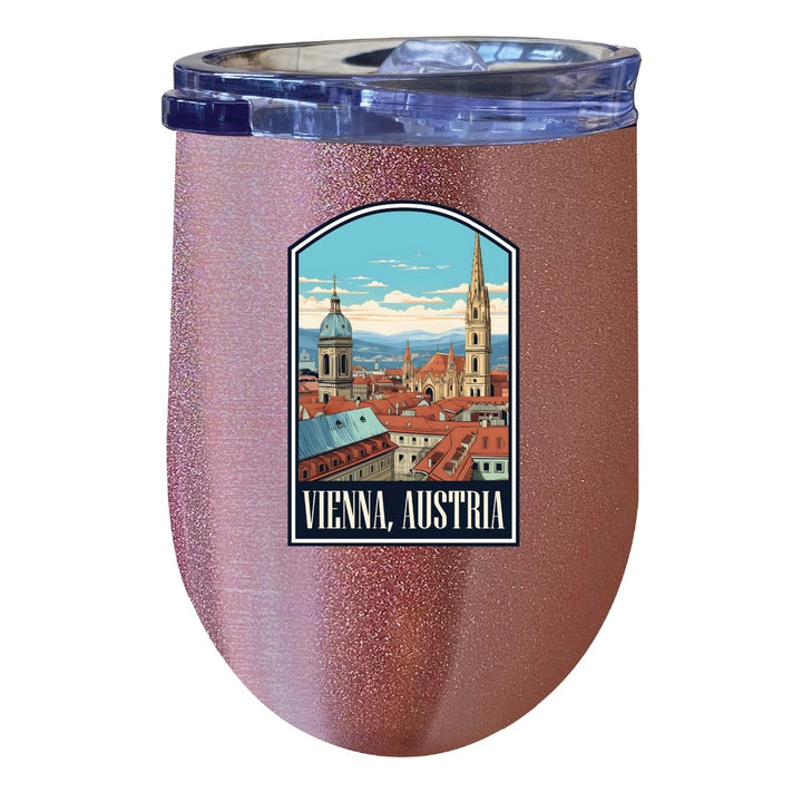 Vienna Austria Design B Souvenir 12 oz Insulated Wine Stainless Steel Tumbler Image 5