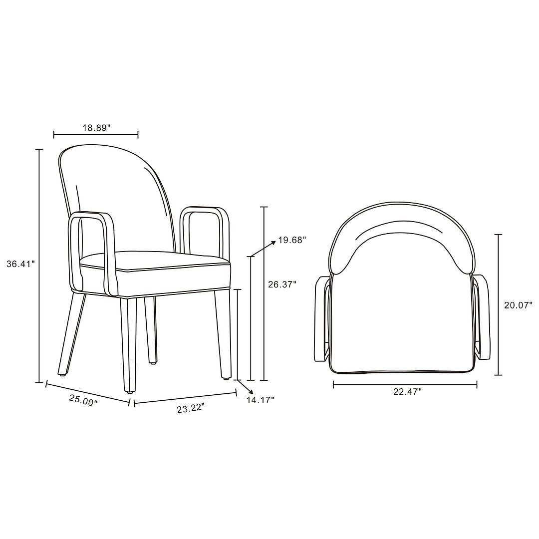 Hillman Leatherette Velvet Dining Arm Chair Set of 2 Beech Wood Legs Image 3