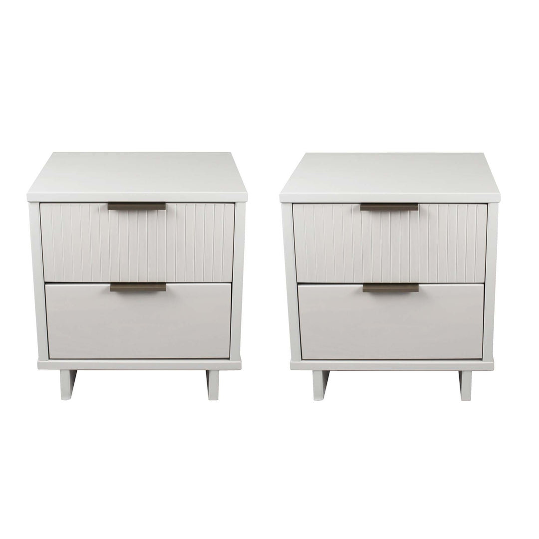 Granville Modern Solid Wood Nightstand with 2 Drawer - Set of 2 Image 1