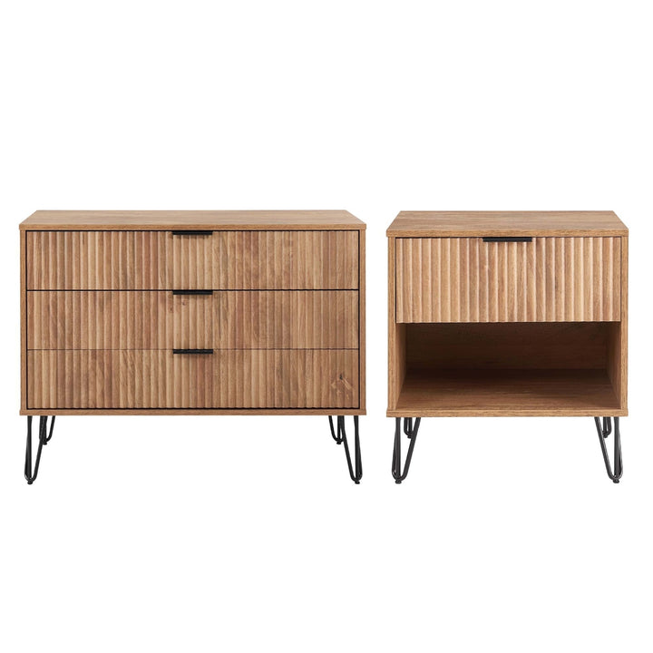 DUMBO 2-Piece Modern 3-Drawer Dresser and 1.0 Nightstand Manhattan Comfort Image 5