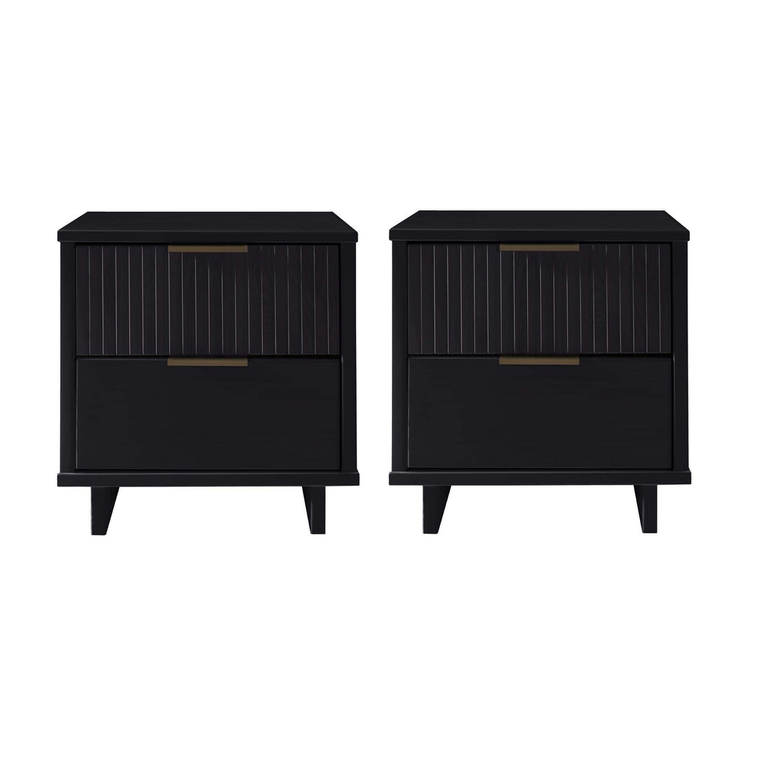 Granville Modern Solid Wood Nightstand with 2 Drawer - Set of 2 Image 4