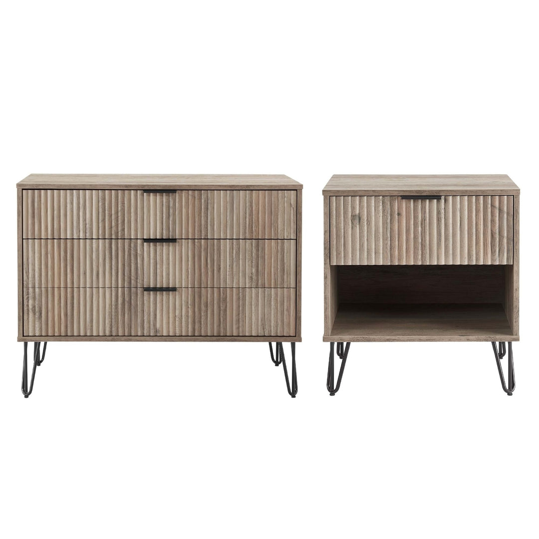 DUMBO 2-Piece Modern 3-Drawer Dresser and 1.0 Nightstand Manhattan Comfort Image 6