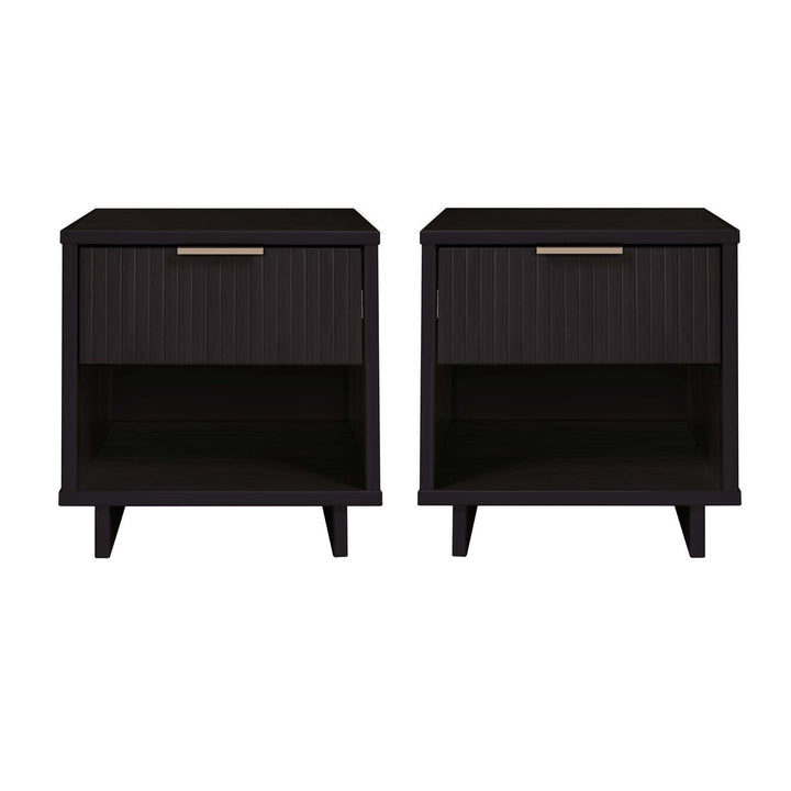 Granville Modern Solid Wood Nightstand with 1 Drawer - Set of 2 Image 4