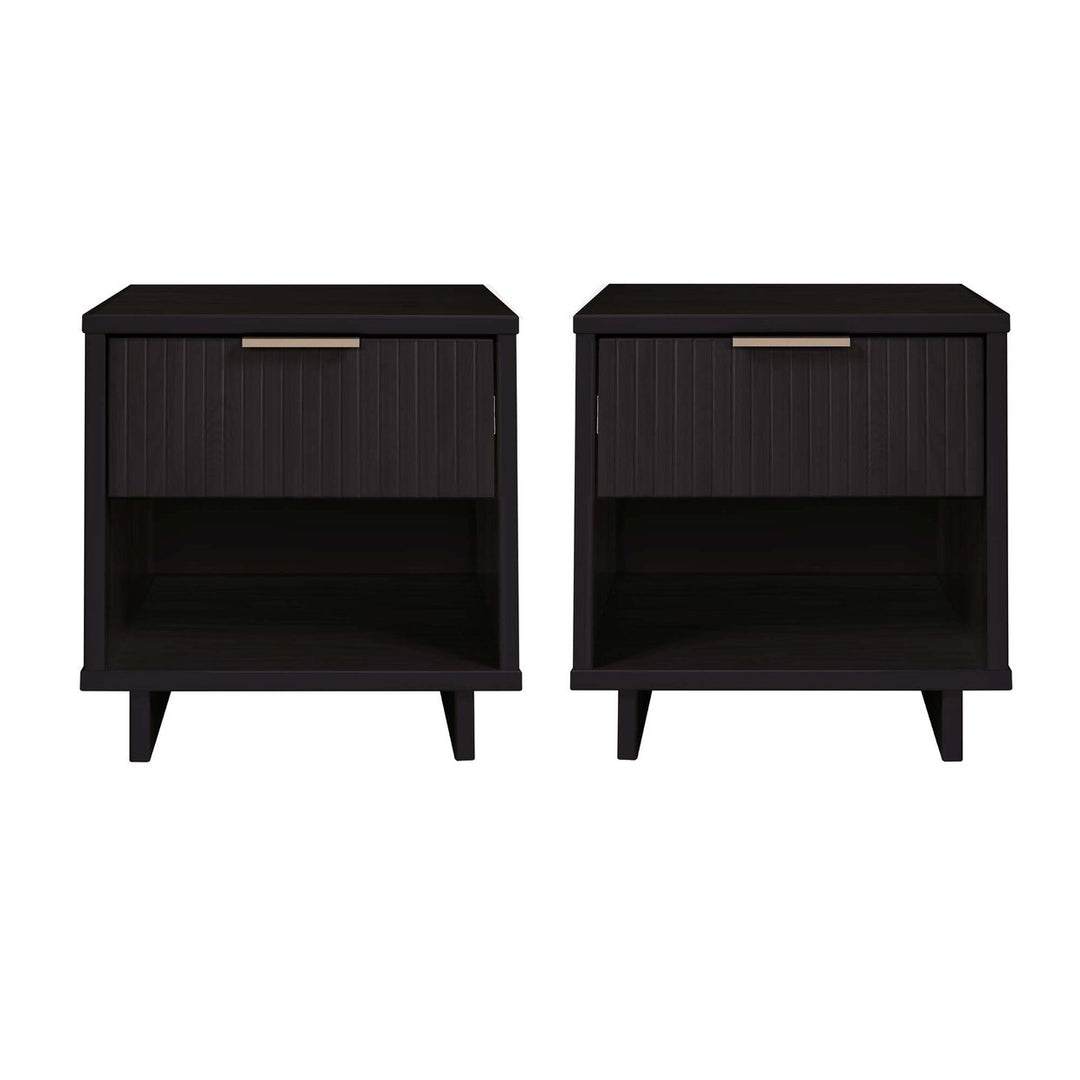 Granville Modern Solid Wood Nightstand with 1 Drawer - Set of 2 Image 1