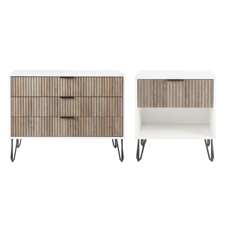 DUMBO 2-Piece Modern 3-Drawer Dresser and 1.0 Nightstand Manhattan Comfort Image 9