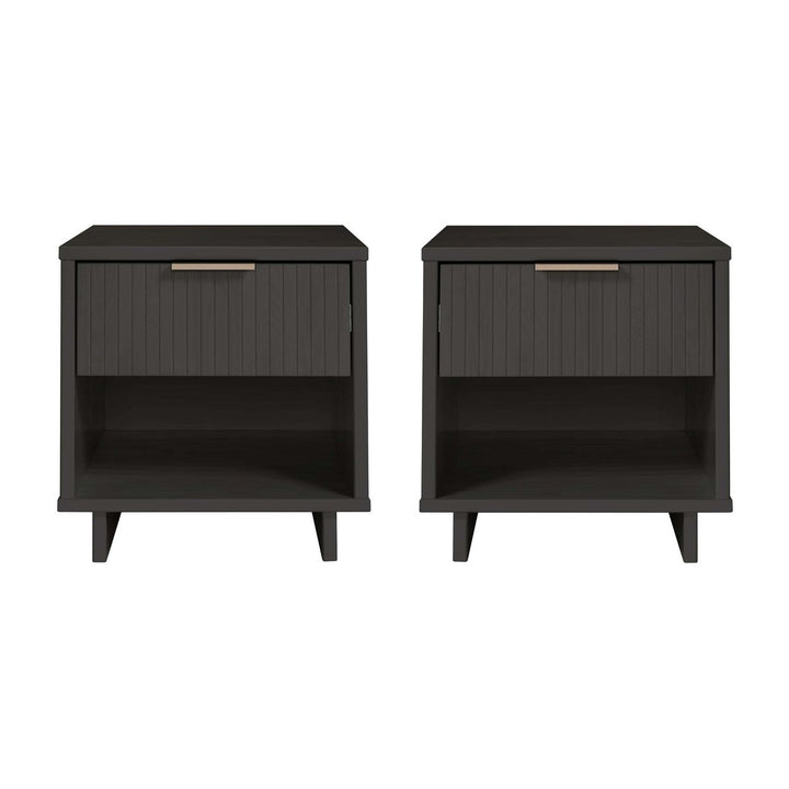 Granville Modern Solid Wood Nightstand with 1 Drawer - Set of 2 Image 1