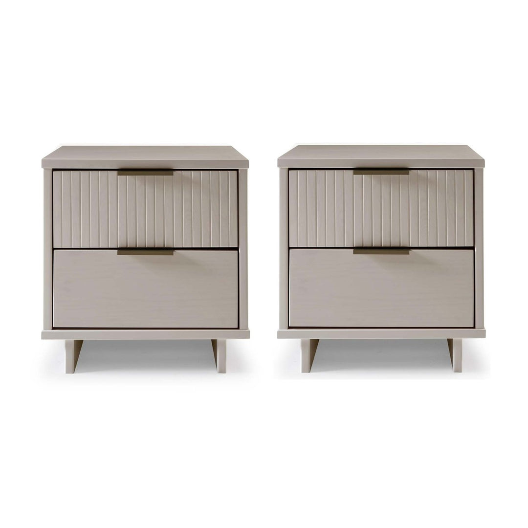 Granville Modern Solid Wood Nightstand with 2 Drawer - Set of 2 Image 1