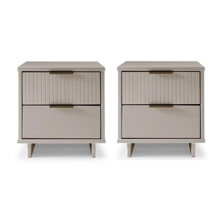 Granville Modern Solid Wood Nightstand with 2 Drawer - Set of 2 Image 1