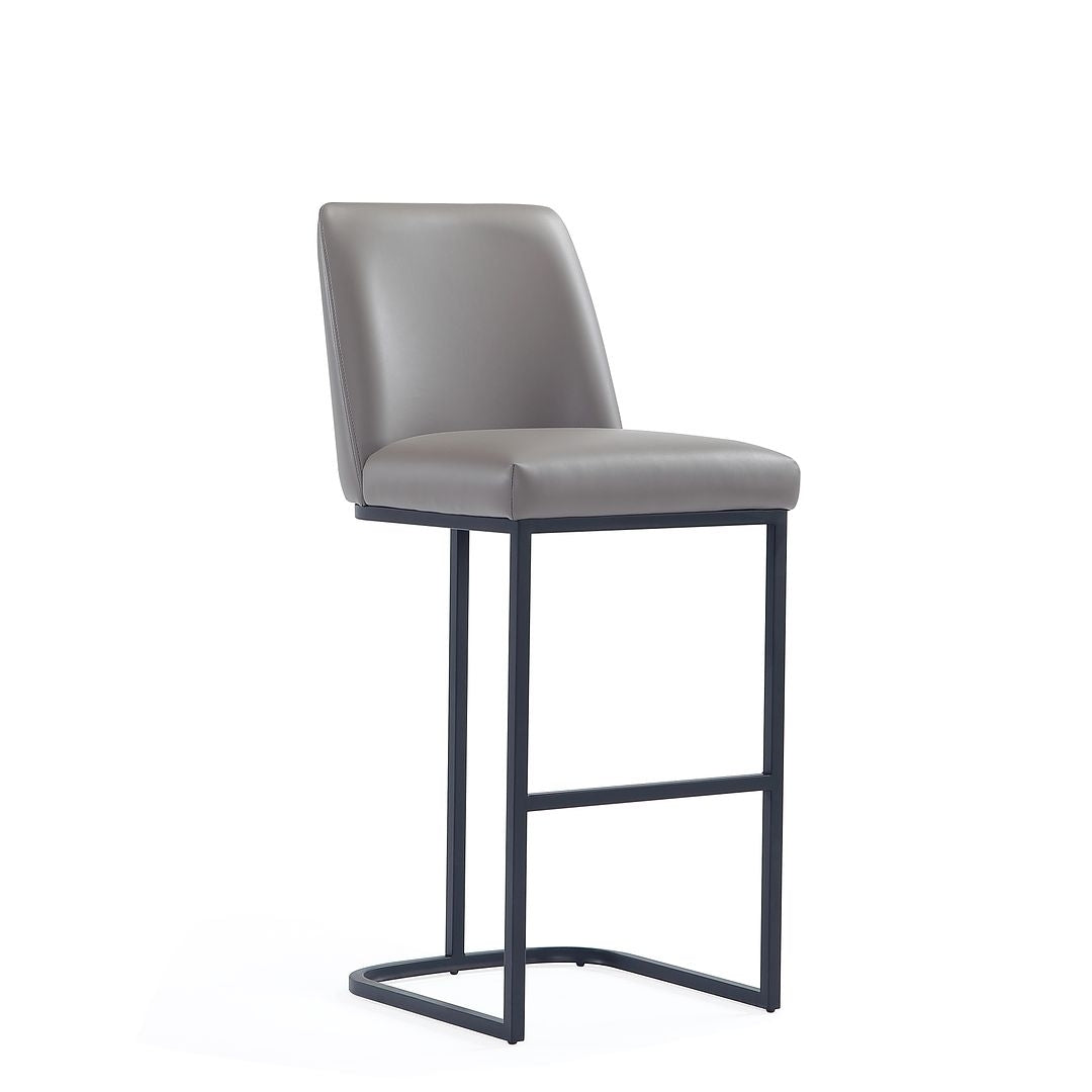 Serena Modern Leatherette Barstool Upholstered Metal Base Kitchen Counter Seat Image 4